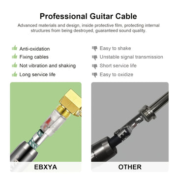 Cable de Guitarra 10ft, Paquete de 2, Cable para Amplificador, Cable Recto a Recto/ Ángulo Derecho de 1/4 pulgada, Cable de Guitarra Chapado en Oro, Trenzado / Verde/ Amarillo TS para Guitarra Eléctrica, Artículo Más Vendido, Temporada de Graduación