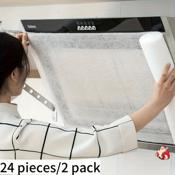 12/24 piezas de filtro para campana extractora, papel absorbente de aceite, papel anti-grasa, pegatina absorbente de grasa, película de succión lateral desechable, accesorios de cocina, sin batería necesaria