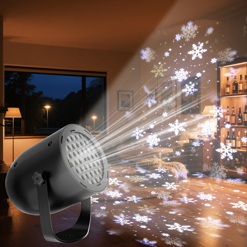 1 lámpara de nieve con concha negra, luz de proyección LED, alimentada por USB, diseño de asa, instalación portátil, adecuada para dormitorio, fiestas, cumpleaños, luces ambientales esenciales para Navidad.