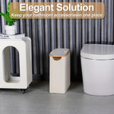 Portarrollos de bambú estilo bohemio con canasta de almacenamiento, multifuncional y plegable, ideal para baños y dormitorios, también sirve como canasta de ropa o soporte para pañuelos