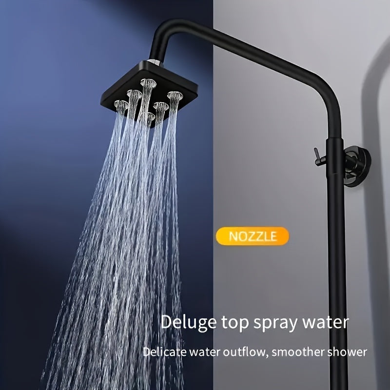 1 pieza de Cabezal de Ducha de Alta Presión de 10.92 cm - Acabado Pulido Cuadrado, Montaje en Pared/Techo, Diseño de Boquilla para Mejor Flujo de Agua, Actualización Moderna del Baño, Material ABS, Instalación Fácil
