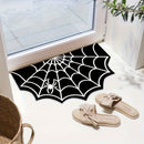 Alfombra de baño con diseño de telaraña en blanco y negro para Halloween, 1 unidad - Absorbente, secado rápido, respaldo de PVC, lavable a máquina, perfecta para decoración de Halloween, resistente a la suciedad, patrón de telaraña