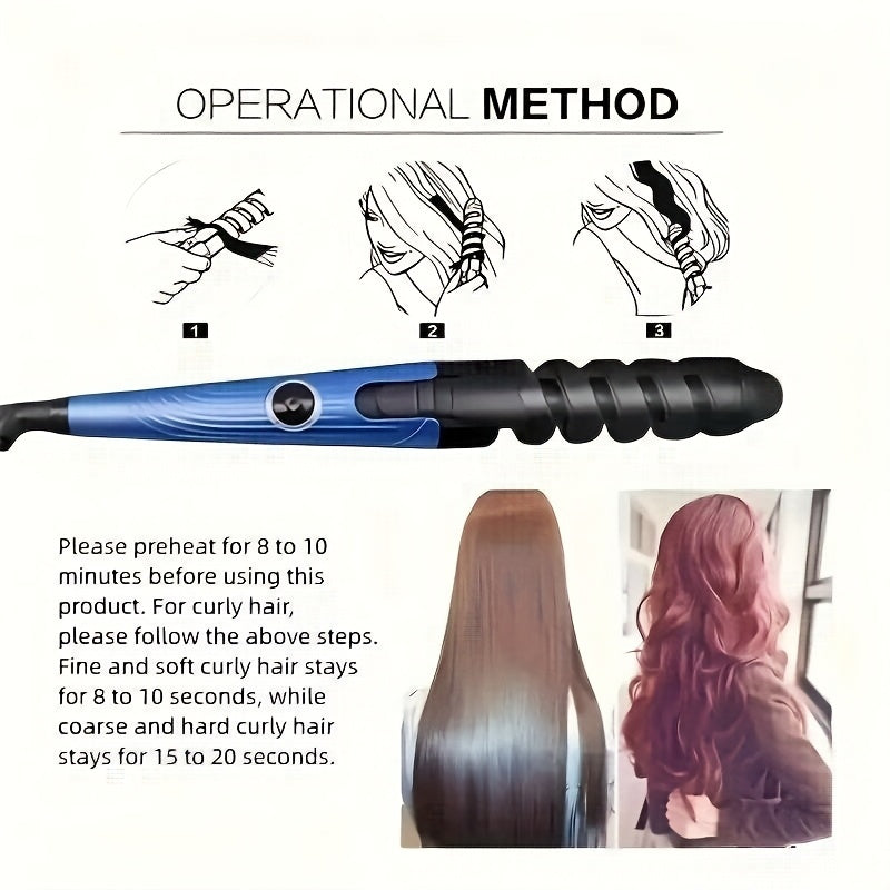 1 rizador de pelo, tenacillas para rizos en espiral, ruleros para ondas, rizos grandes y permanentes, crea rizos, ondas y lazos en tu cabello