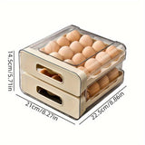 1 ud., Estante para Huevos de Gran Capacidad para Refrigerador, Caja de Almacenamiento de 32 Huevos Frescos, Adecuado para Refrigerador, Contenedor de Almacenamiento de Huevos, Bandeja de Plástico Transparente para Huevos