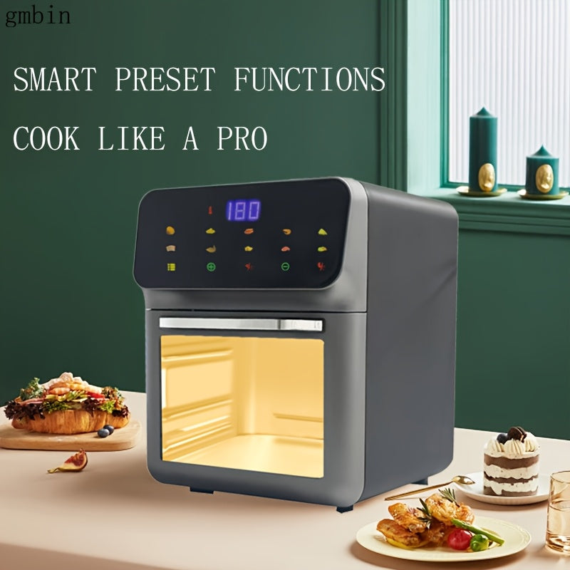 Fritadora inteligente gmbin, capacidad de 10 litros, 1200 vatios, eléctrica, sin humo, para hacer papas fritas y pan, multifuncional, pantalla táctil, enchufe de 110-130 vatios, material PP, no requiere batería.