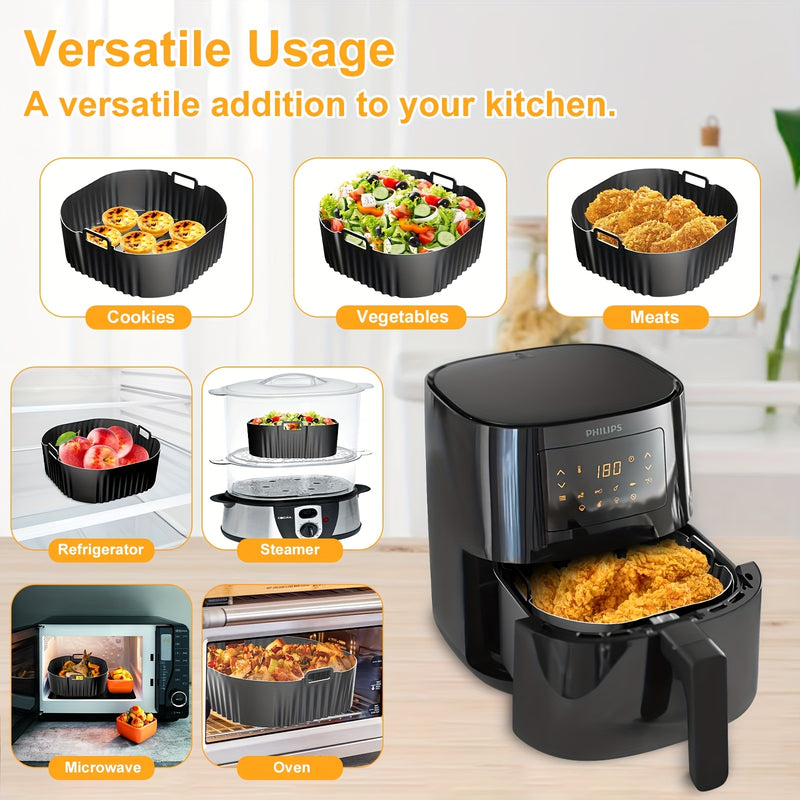 2 piezas Molde de Silicona para Airfryer 19cm, Accesorios para Philips 4.2L Serie 2000 Na229/00 y 4.2L Na320/00, Bandeja para Hornear en Airfryer, Inserto para Airfryer 4.2L