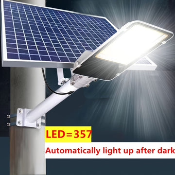 Lámpara Solar para Exteriores Luz de Porche y Jardín Lámpara Solar de Calle Impermeable con Bombillas LED de Alta Potencia 357 Luces Súper Brillantes de Alta Potencia Iluminación Fotovoltaica que se Enciende Automáticamente por la Noche y se Apaga al Ama