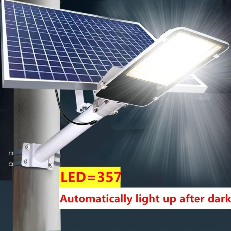 Lámpara Solar para Exteriores Luz de Porche y Jardín Lámpara Solar de Calle Impermeable con Bombillas LED de Alta Potencia 357 Luces Súper Brillantes de Alta Potencia Iluminación Fotovoltaica que se Enciende Automáticamente por la Noche y se Apaga al Ama