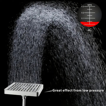 Cabezal de Ducha Cuadrado Pulido con Instalación en 1 Minuto - Diseño Moderno Galvanizado, Sin Herramientas ni Plomería, Disfruta de una Experiencia de Baño Lujosa, Accesorios para la Ducha