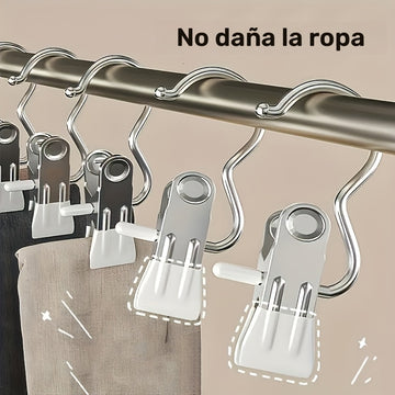 5/10pcs Perchas de Acero Inoxidable con Clips - Suaves con Tela y Cuero Sintético, Ideales para Sombreros, Pantalones, Calcetines - Perfectas para Almacenamiento en Baño y Lavandería