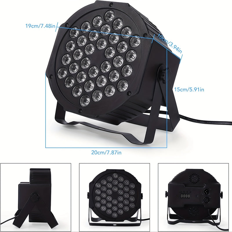 Luz escénica LED RGB YIIXUYO con 36 LED, control remoto y DMX, activación por sonido, modo automático, para bodas, cumpleaños, Navidad, shows musicales y fiestas, luz par LED brillante con cambio de color y efecto estroboscópico