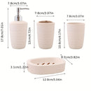 4pcs Juego De Accesorios De Baño De Plástico, Dispensador De Jabón Y Loción, Portacepillos De Dientes, Jabonera, Vaso Para Gargarismos, Suministros De Baño, Regalo De Inauguración De Casa