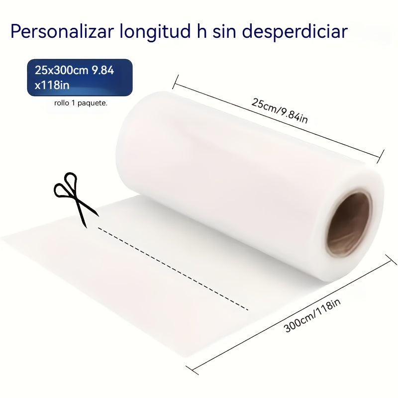 3 Metros de Bolsas Selladoras al Vacío para Conservación Extendida de Alimentos, Varios Tamaños Disponibles, Perfectas para Sous Vide, Congelador y Frescura Duradera. Ideales para Hogar, Cocinas Comerciales y Almacenamiento a Granel, Mantienen el Sabor y
