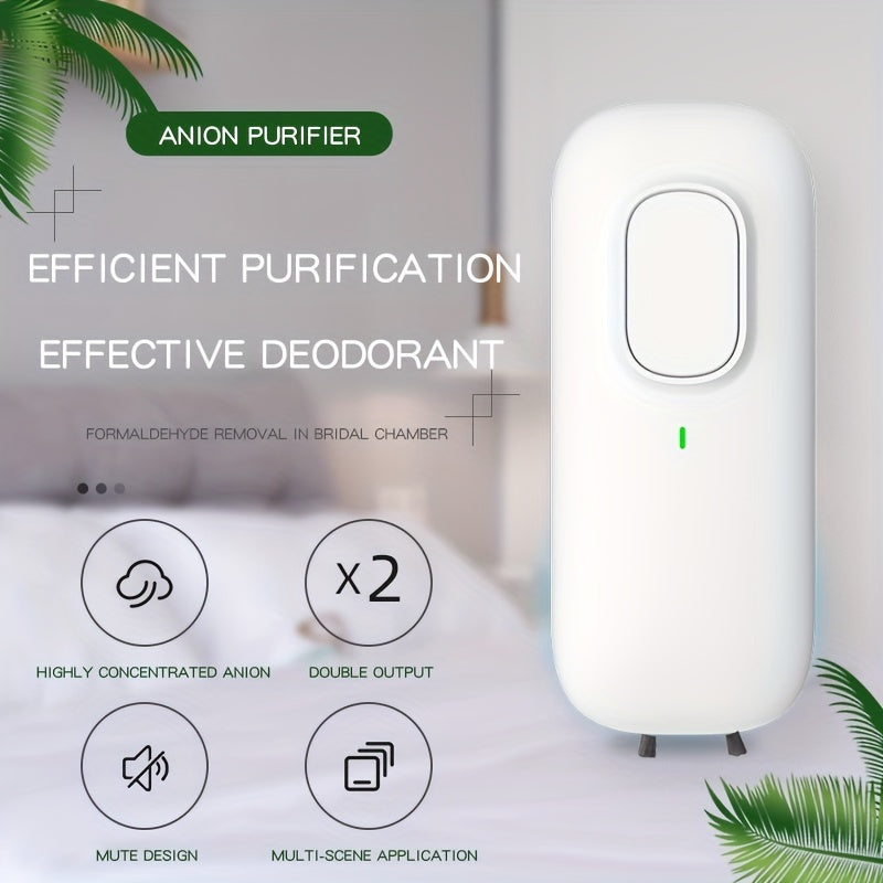 1 purificador de aire mini enchufable con tecnología de iones negativos, material ABS, enchufe 110V-130V, eliminación eficiente de humo para hogar, dormitorio, clóset - Regalo ideal para Navidad, fiestas, purificadores de aire para el hogar