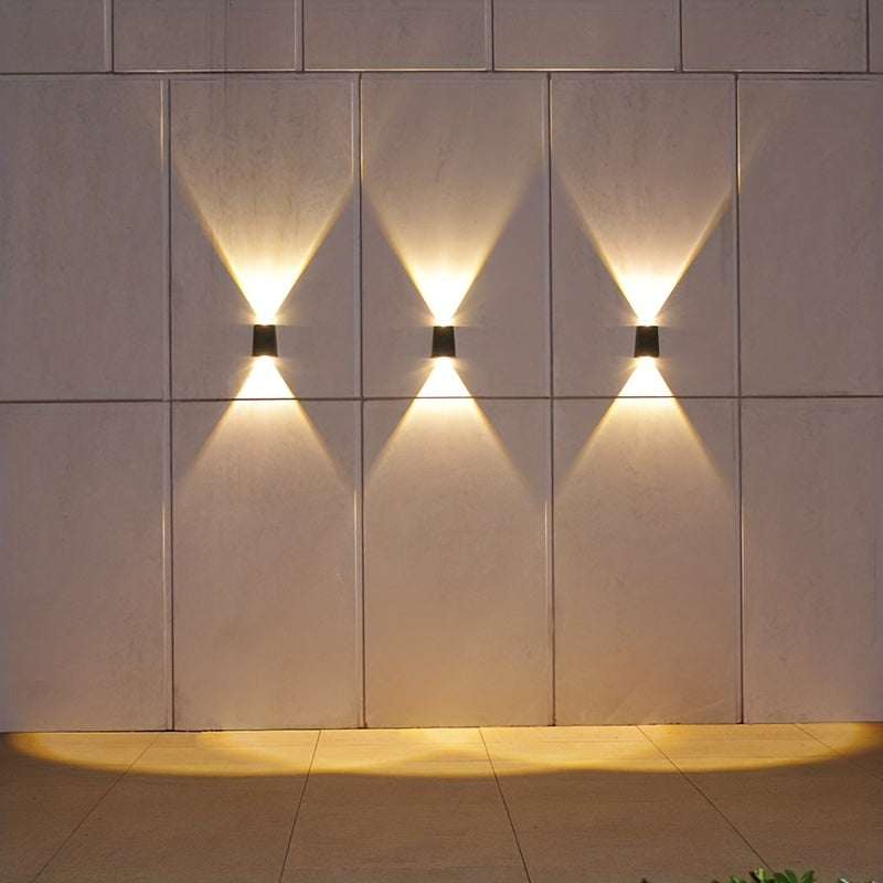 Luz solar LED, lámpara de pared para exteriores, luz de control ascendente y descendente para vallas, jardines, calles, balcones, patios, garajes, decoración de pasillos