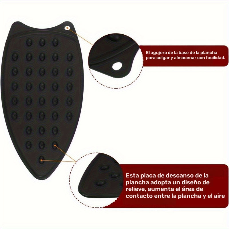 1 pieza de almohadilla de descanso para plancha de silicona, multiusos, resistente al calor, placa de apoyo para plancha, base compacta resistente al vapor para tabla de planchar