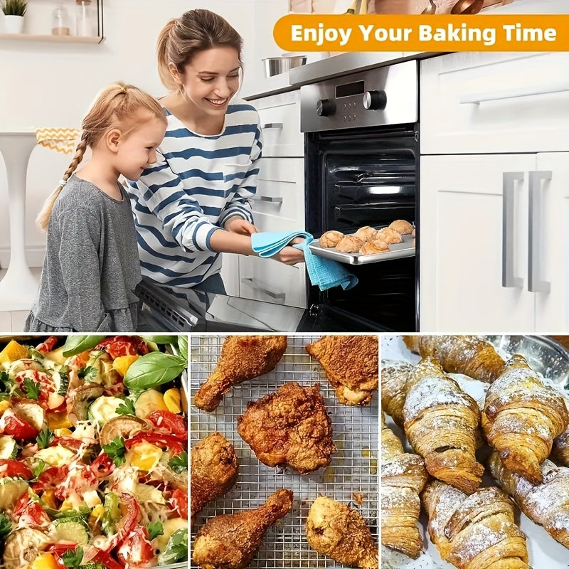2 piezas de Cesta para Freidora de Aire de Acero Inoxidable, Rejilla Refrescadora 32.51cm x 24.38cm, Placa Metálica para Parrillada BBQ, Suministros y Accesorios de Cocina