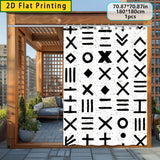 1/2 piezas Cortinas 2D Impresas para Exteriores - Lavables a Máquina, Incluye Ganchos, Perfectas para Patio, Pérgola o Decoración de Jardín, Sombra Todo el Año, Diseño Estilo Anime con Patrón Geométrico, Tela Duradera, Plano en 3D