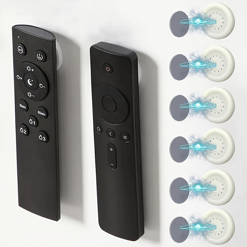 6/10pcs Ganchos Magnéticos Fuertes - Fácil Instalación de Soporte de Control Remoto Montado en la Pared, Organizador Multifuncional para Nevera y Hogar, Adhesivo Sin Taladro, Ideal para Almacenamiento de Enchufes de CA