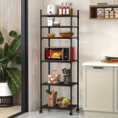 Carro de almacenamiento metálico ajustable de 6 niveles con ruedas y ganchos - Organizador multifuncional para cocina, dormitorio, baño y habitación de lavandería - Diseño que ahorra espacio para almacenar botellas de especias, utensilios, etc. | Estilo