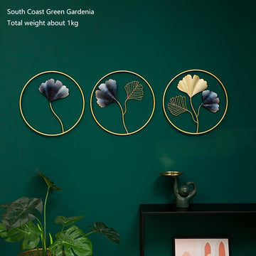 2D Plano, 3 Piezas de Decoración Acrílica Moderna al Estilo Europeo con Ginkgo para Colgar en la Pared sin Marco y Agujeros Pre-perforados para Sala de Estar Dormitorio Guardería Adhesivos Artísticos, 2D Plano