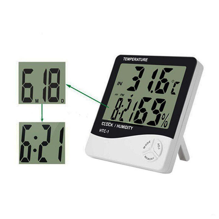 Medidor Humedad Termo Hidrometro Reloj Lcd Digital HTC1