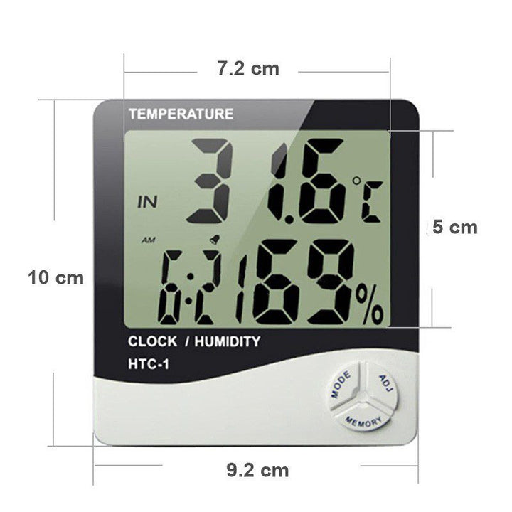 Medidor Humedad Termo Hidrometro Reloj Lcd Digital HTC1