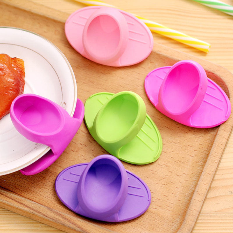 Cubiertas de dedos de soporte de silicona, resistentes al calor, agarre antideslizante, color mezclado, para cocina, seguras para horno microondas y manipulación de platos