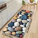 Alfombra Antideslizante con Patrón de Guijarros Coloridos - Versátil para Cocina, Baño y Uso Exterior, Alfombra de Suelo de Poliéster Lavable a Máquina