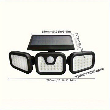 Luces solares LED para pared con sensores de movimiento, luces exteriores y de jardín con 3 modos de iluminación y baterías incluidas