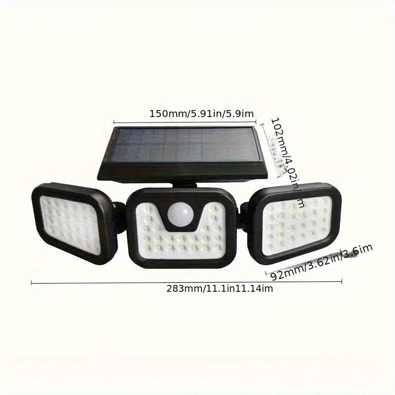 Luces solares LED para pared con sensores de movimiento, luces exteriores y de jardín con 3 modos de iluminación y baterías incluidas
