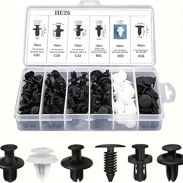 50pcs Remaches de Plástico Negros para Coches - Agujero de 8mm, Clips de Expansión para Molduras de Puertas y Retención de Paneles