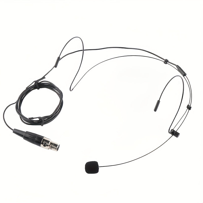 Micrófono de condensador profesional XLR con diadema sobre la oreja, diseño flexible con cable y cubierta de espuma negra, manos libres, ideal para conferencias, presentaciones en vivo, podcasts y enseñanza, equipo de grabación, audio manos libres, cable