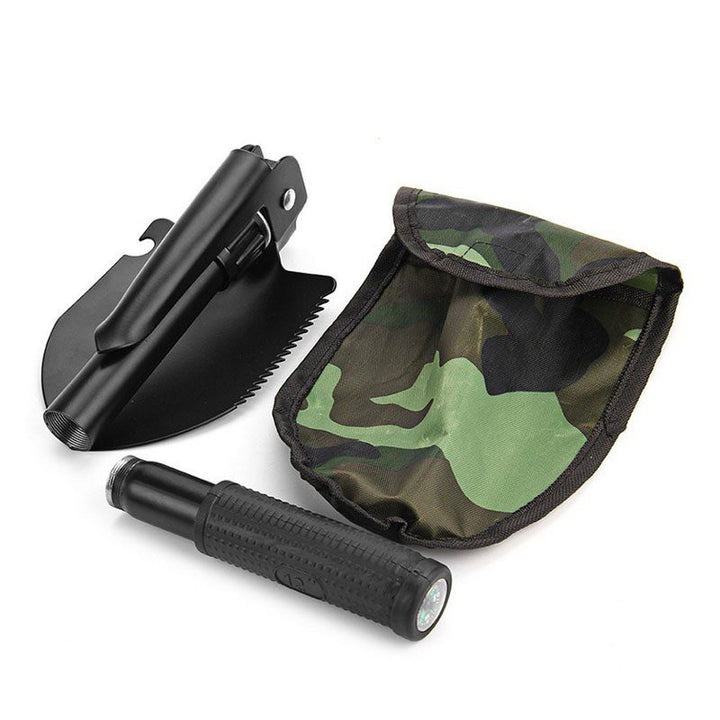 Pala Táctica Plegable Supervivencia Camping 3 En 1 Multiusos + Estuche Nylon RF 268