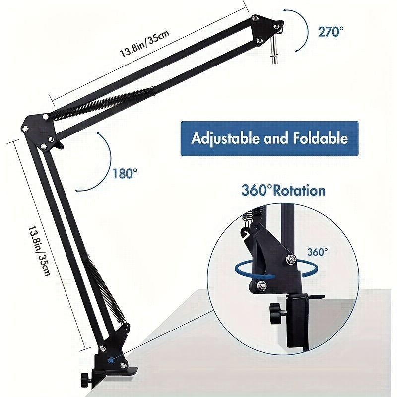 Soporte de micrófono, Soporte de escritorio ajustable para micrófono HyperX Boom Arm Stand para transmisión de grabación, estudio de sonido de voz en off, escenarios, transmisión, canto y estaciones de televisión Eid Al-Adha Mubarak