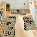 1pc Alfombra de Cocina Rústica de Secado Rápido con Estampado de Pollo 3D – Antideslizante, Poliéster Duradero para Decoración del Hogar, Baño y Uso Interior, Alfombra de Suelo de Cocina