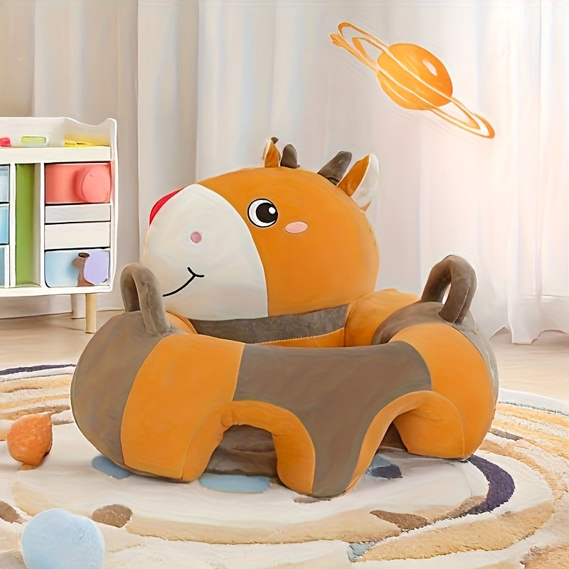 Un sillón de animal para jóvenes con asiento - suave, acolchado y colorido, incluyendo un animal de peluche, adecuado para un sillón alto para jóvenes, respaldo de sofá para jóvenes y práctica de sentarse para aprender.
