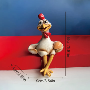 Figura de Pollo Encantadora - Resina ABS No Tóxica, Perfecta para Decoración de Hogar y Exterior, Ideal para Sala de Estar, Chimenea, Área de TV