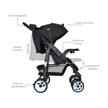 COCHE ESTANDAR  KLAUS HAPPY BABY - NEGRO