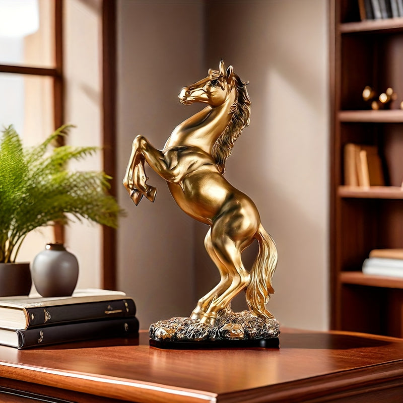 Elegante Figura de Caballo Resina, 1 ud Figura de Resina Elegante de Caballo de Pie - Escultura Creativa para Decoración del Hogar en Sala de Estar, Estudio, Escritorio, Barra de Gabinete - Adorno de Animal para Oficina, Regalo