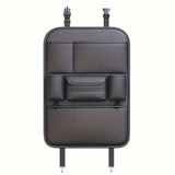 Bolsa de almacenamiento de respaldo de asiento de automóvil Ling Grid 4021, Negro, Sin necesidad de energía, Organizador de vehículo con caja de pañuelos, estante de almacenamiento de respaldo de silla para almacenamiento y organización de garaje y hogar