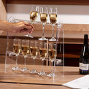 1pc Soporte para Copas de Vino Transparente y Resistente - Organizador Vertical Ahorrador de Espacio, Compatible con Champán, Martini, Highball, Copa Flauta, Vino Tinto - Ideal para Bar en Casa, Restaurante o Fiestas - Diseño Duradero y Fácil de Limpiar