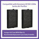 Filtro de repuesto TOPWELL 2-Pack KF250 compatible con el purificador de aire Kenmore 1200e, H13 True HEPA con capa de carbón activado y prefiltro, captura el 99,97% de las partículas, PM2010, reducción de olores
