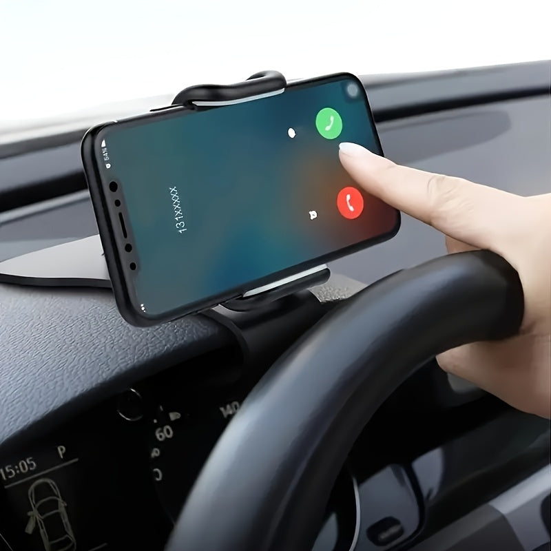1pc Soporte de teléfono para automóvil universal rotativo - Material ABS impermeable, instalación fácil, forma ovalada, compatible con varios tipos de vehículos