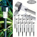 10 piezas de luces solares para exteriores para jardín, luces de sombra, luces LED de acero inoxidable, luces solares de jardín, luces de patio, para camino, patio, césped, pasarela, terraza y entrada, regalo de Navidad.