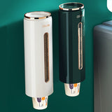 1pc Dispensador De Vasos De Plástico, Soporte De Vasos De Papel Desechables, Estante De Almacenamiento De Vasos Montado En La Pared, Dispensador De Almacenamiento De Vasos Desechables Para Hogar Oficina Hospital, Accesorios De Baño