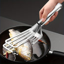 1 pza. Pinzas de acero inoxidable multifuncionales para buffet, freír pescado, pan, bistec, ensalada y postre; herramientas de cocina para preparar y servir alimentos sin esfuerzo