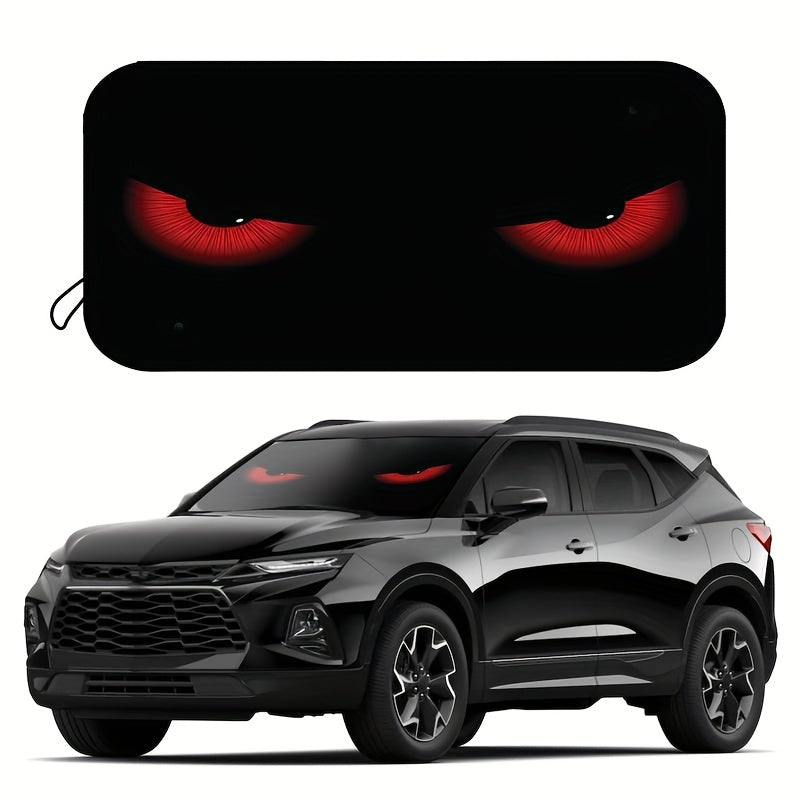 Visera Plegable para Parabrisas con Bloqueo de Rayos UV y Protección Solar Roja - Mantiene el Vehículo Fresco en Conducciones Playa y Litoral, Adecuada para Coches, SUVs, Sedanes, Camiones - Accesorio Elegante para Interiores Automotrices, Cierre Fácil d