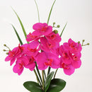 1pc Planta De Flor Artificial Orquídea, Falsa Orquídea Con Maceta Plateada En Forma De Bola Redonda, Planta Falsa Para Decoración De Mesa De Baño, Sala De Estar, Oficina, Cocina, Decoración De Mesa De Hogar De Primavera Y Año Nuevo