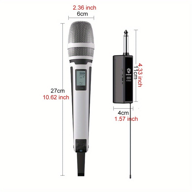 Microfono sin varillas G-MARK SKM9000 Profesional UHF con Frecuencia Ajustable y Carcasa Metálica para Eventos, Enseñanza y Bodas